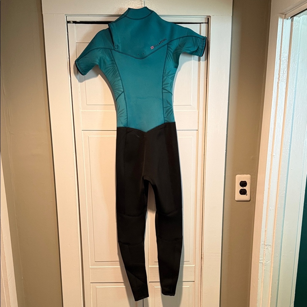 Billabong Teal and Black One Piece Wetsuit